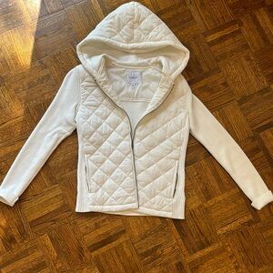 Women's Quilted Hooded Jacket - Cream